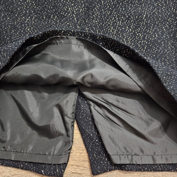 Talbots Black Metallic Tweed Pencil Skirt 14WP Woman Petites Plus Lined Career - Picture 4 of 14